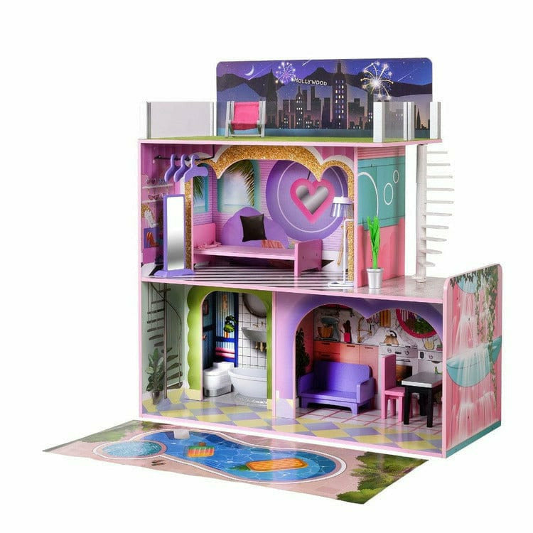 Kids-Dreamland-Sunset-3-Level-Dollhouse-Set-for-12-Dolls-Preschool-21386010689623