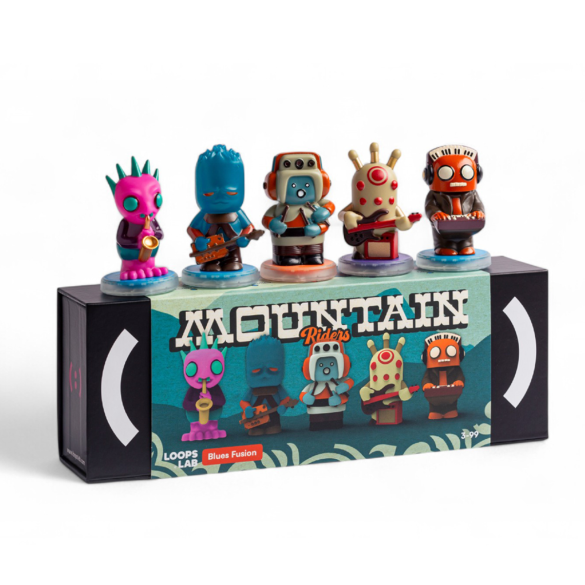 Loops-Lab-Mountain-Riders-5-Figurines-Blues-Fusion-Band-Electronics-25967275835479