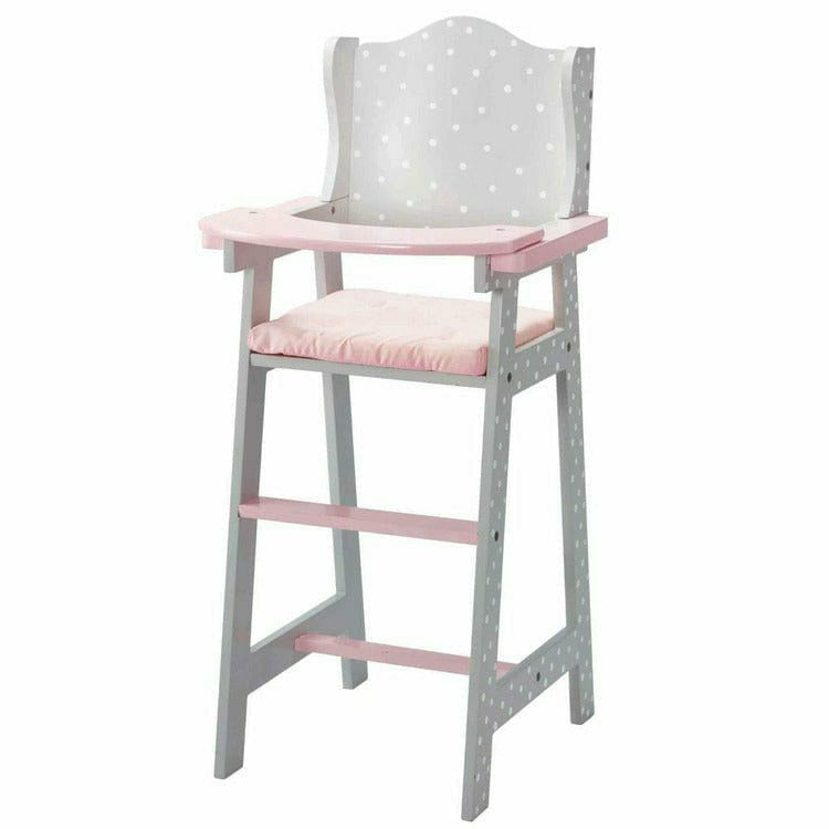 Polka-Dots-Princess-Baby-Doll-High-Chair-Grey-Dolls-21386008952919