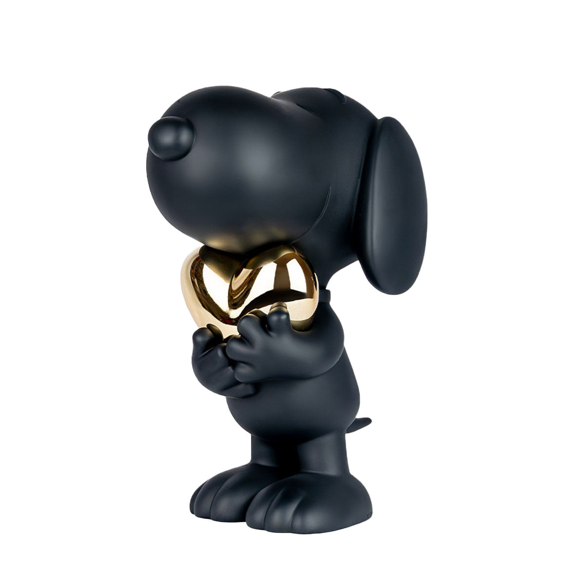 Snoopy-Matte-Black-Figure-with-Chrome-Gold-Heart-21-6-Collectibles-26635002544215